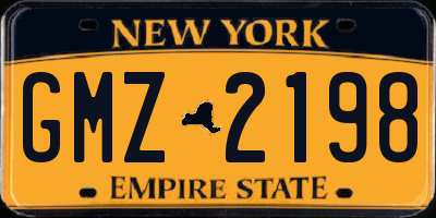 NY license plate GMZ2198