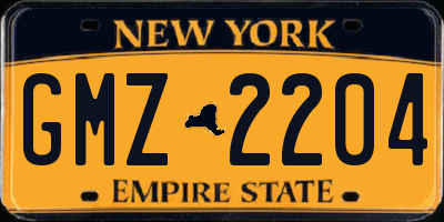 NY license plate GMZ2204