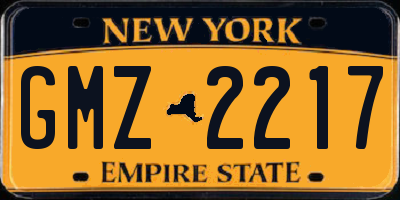 NY license plate GMZ2217