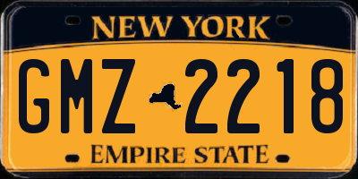 NY license plate GMZ2218