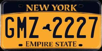NY license plate GMZ2227