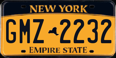 NY license plate GMZ2232