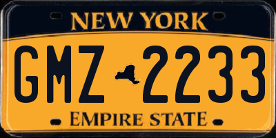 NY license plate GMZ2233