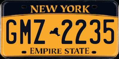 NY license plate GMZ2235