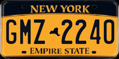 NY license plate GMZ2240