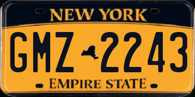 NY license plate GMZ2243