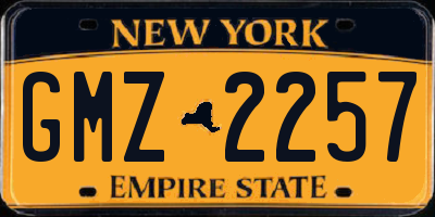 NY license plate GMZ2257