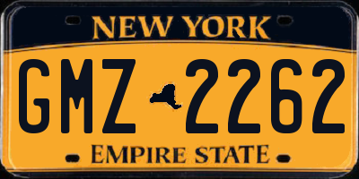 NY license plate GMZ2262