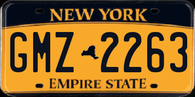 NY license plate GMZ2263