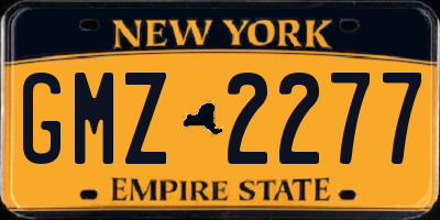NY license plate GMZ2277