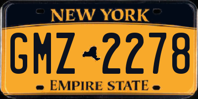 NY license plate GMZ2278