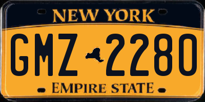 NY license plate GMZ2280