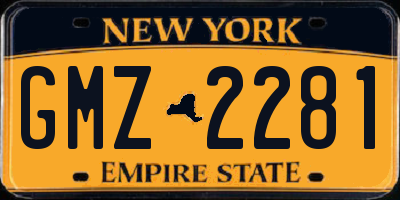 NY license plate GMZ2281
