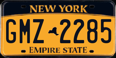 NY license plate GMZ2285