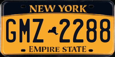 NY license plate GMZ2288
