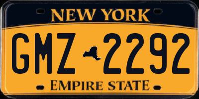 NY license plate GMZ2292