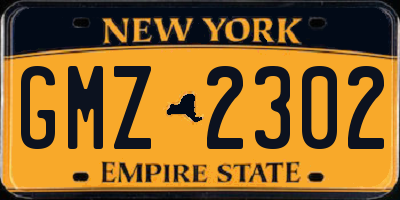 NY license plate GMZ2302