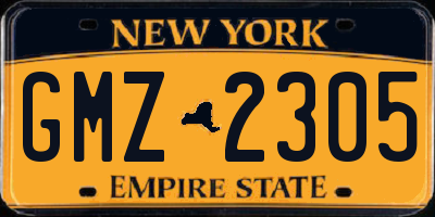 NY license plate GMZ2305