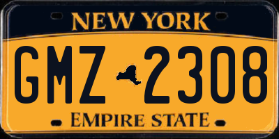 NY license plate GMZ2308