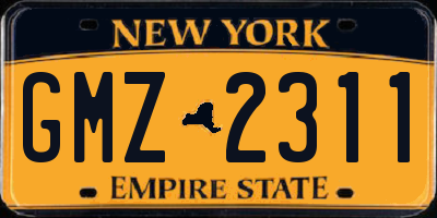 NY license plate GMZ2311