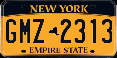 NY license plate GMZ2313