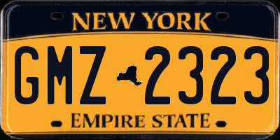 NY license plate GMZ2323