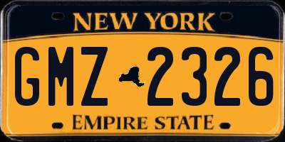 NY license plate GMZ2326