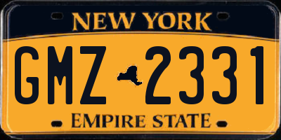 NY license plate GMZ2331