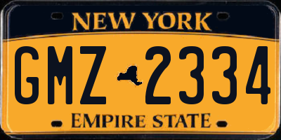 NY license plate GMZ2334