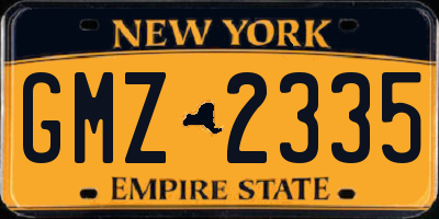 NY license plate GMZ2335