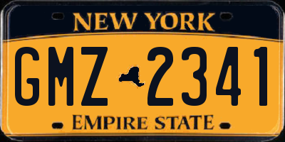 NY license plate GMZ2341