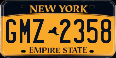 NY license plate GMZ2358