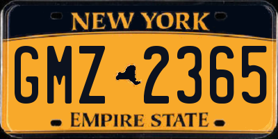 NY license plate GMZ2365