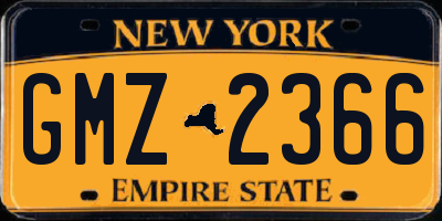 NY license plate GMZ2366