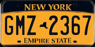 NY license plate GMZ2367