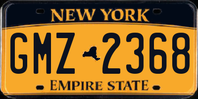 NY license plate GMZ2368