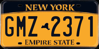 NY license plate GMZ2371