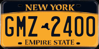 NY license plate GMZ2400