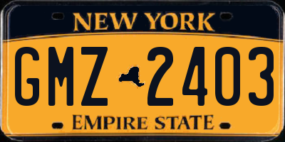 NY license plate GMZ2403