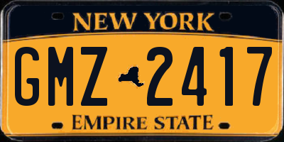 NY license plate GMZ2417
