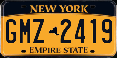 NY license plate GMZ2419