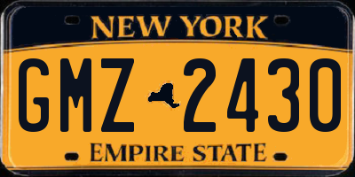 NY license plate GMZ2430