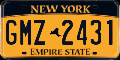 NY license plate GMZ2431