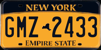NY license plate GMZ2433