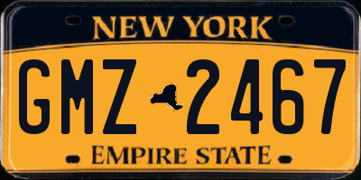 NY license plate GMZ2467