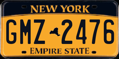 NY license plate GMZ2476