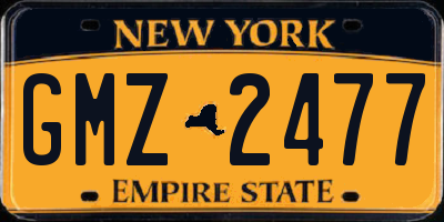 NY license plate GMZ2477