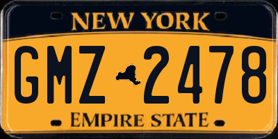 NY license plate GMZ2478