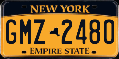 NY license plate GMZ2480