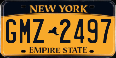 NY license plate GMZ2497